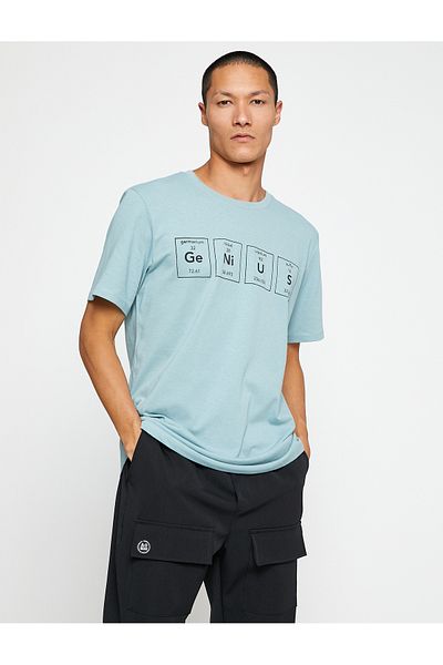 Koton Basic T-Shirt Crew Neck Slogan Τυπωμένο
