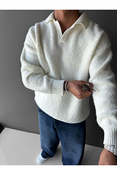 KHAYN ERKEK BOL KESİM PAMUK DOKULU YAKALI TRİKO KAZAK K5007PK