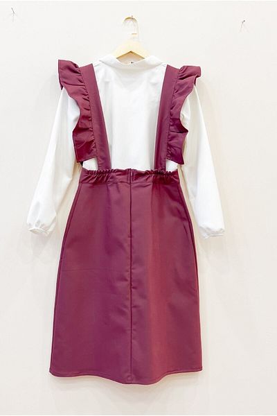 KÜÇÜĞÜM BUTİK Dried Rose Crepe Salopette Skirt