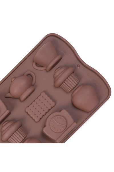 Eminonutoptanci Tiny Silicone Cake - Teapot Clock & Coffee Mold, Sugar Plasticine Jelly