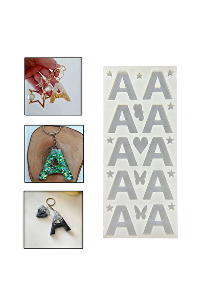 TT Tahtakale Toptancıları Epoksi Çoklu Silikon Kalıp A Harfi Anahtarlık Reçin...