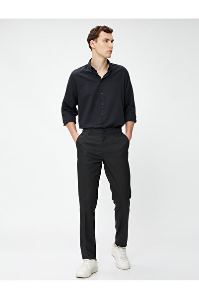 Koton Basic-Hemd, klassischer Manschettenkragen, lange Ärmel, geknöpft, bügelfrei