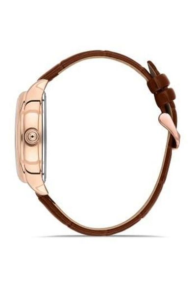 FERRO Brown Function Design Case Men's Wrist Watch with Leather Band