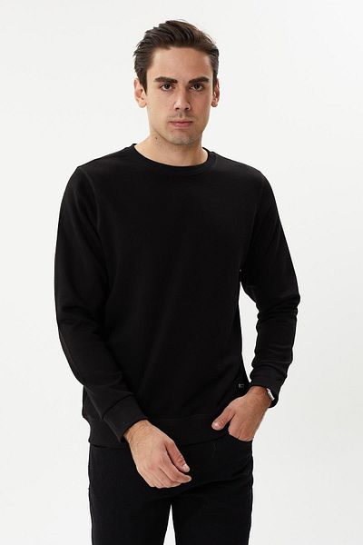 Twister Jeans Esw 2905 Crew Neck Men's Solid Slim Sweat Black