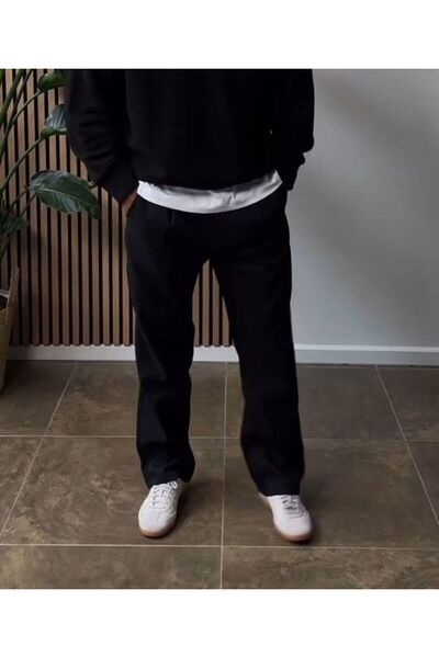 FİTGO Ανδρική μαύρη ίσια φούτερ