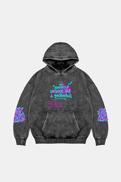 Sekizbiraltı Jinx Arcane Printed Oversize Unisex Washable Black Hoodie