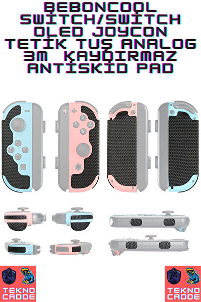 beboncool Nintendo Switch/Switch OLED JoyCon AntiSkid Kabartmalı Switch JoyCo...