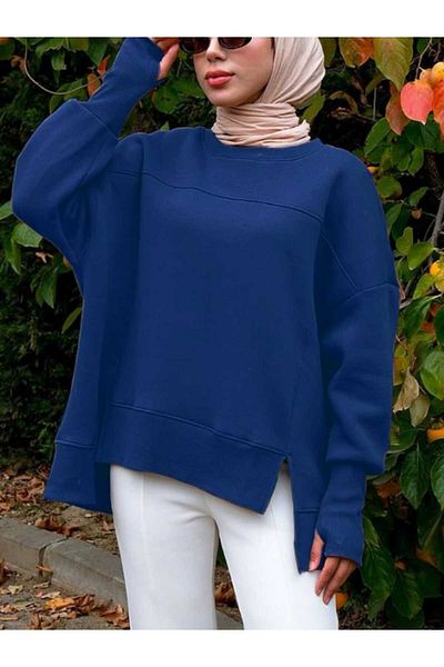 CNG MODA Teseturine Skirt Slit Basic Sweatshirt