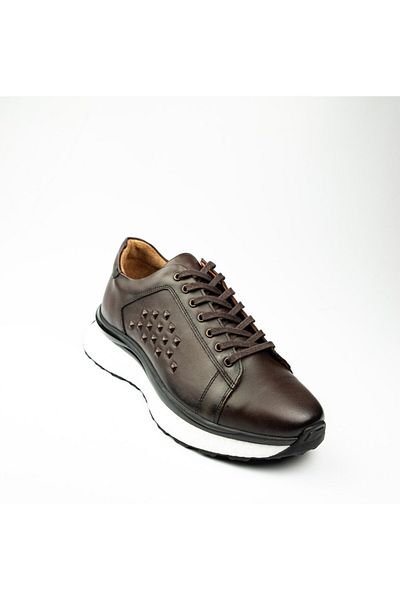 PATRON SHOES Ανδρικά δερμάτινα αθλητικά παπούτσια με κορδόνια