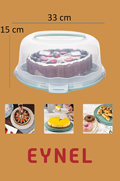 Eynel 1 Piece Round Lid Lockable Cake, Pastry, Dumpling Carrying Box, Storage Container Age Cake Bowl