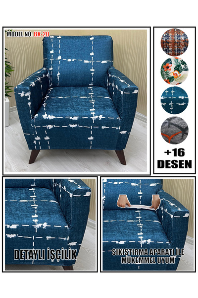 KILIFSAN DESENLİ KADİFE KUMAŞ TEKLİ KOLTUK & BERJER KOLTUK KILIFI