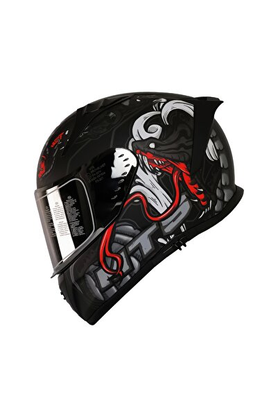 MTS M-201 MYTY GREY GÜNEŞ VİZÖRLÜ KASK (SİYAH CAMLI)