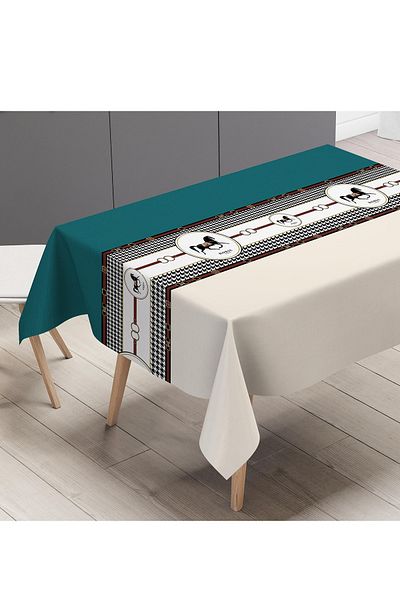 HIC مفرش طاولة سفرة مقاوم للماء مقاس 137×150 سم