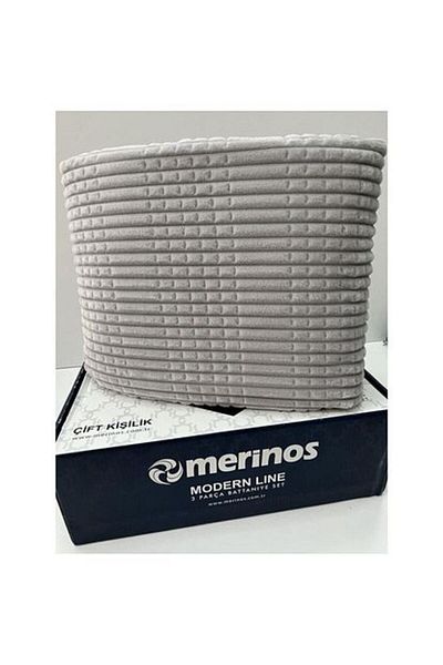 Merinos Modern Line 2 Piece Blanket Set - Gray
