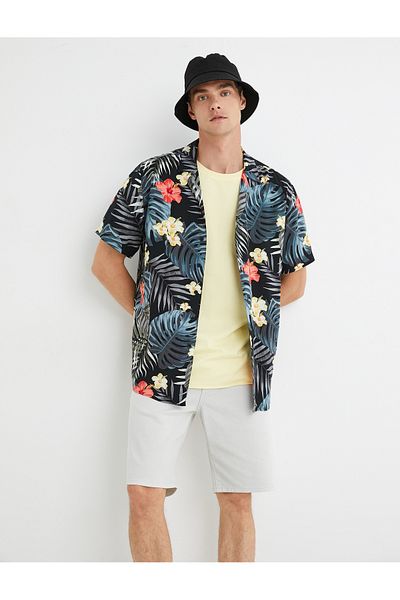 Koton Gabardine Bermuda Shorts zseb részletesen gombos pamut