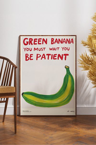 House Gorgeous Poster cu design colorat modern fără rame Green Banana Colecția Dolce Vita