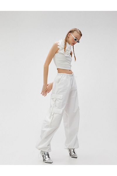 Koton Cargo Parachute Trousers with Pocket Detail and Stopper