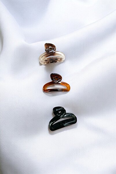 AYMETA Kadın Kahverengi Tonlarında 3 Adet 4-5 Cm 1. Sınıf Mandal Toka