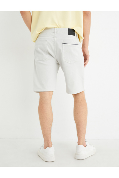 Koton Gabardine Bermuda Shorts zseb részletesen gombos pamut