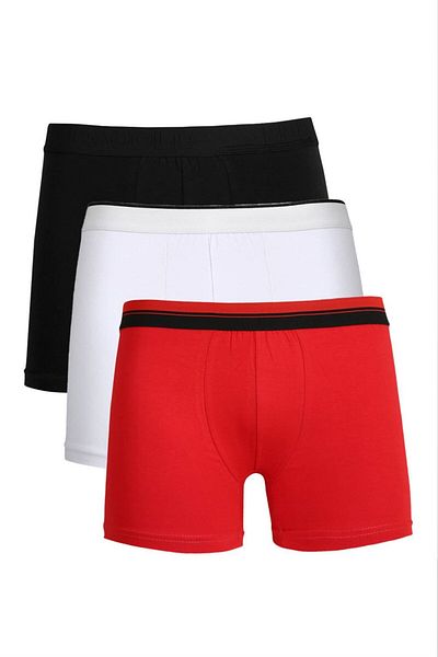 Akbeniz Ανδρικό χτενισμένο βαμβακερό 3 τεμάχιο Boxer 40103