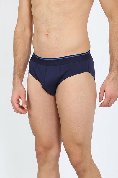 Akbeniz Ανδρικό βαμβακερό 3 τεμάχια Navy White Grey Lycra Slip 40126
