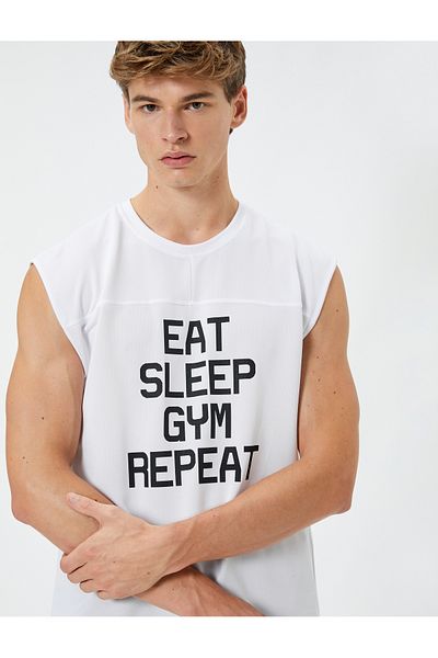 Koton Sport-Tanktop mit Slogan-Aufdruck, ärmellos, Rundhalsausschnitt