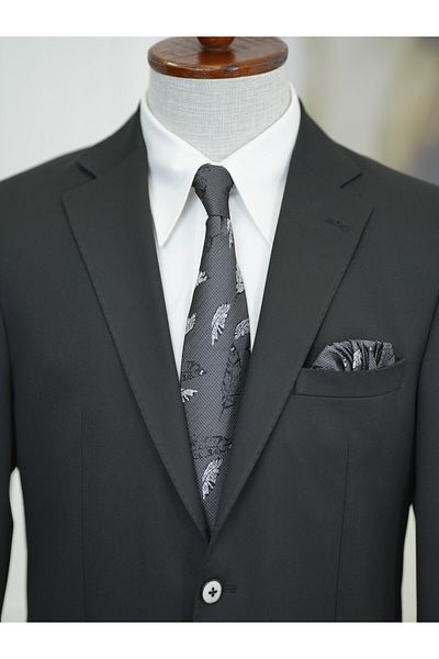 LONATOLİA Men's Premium Italian Style Slim Fit Punto Stitched Bag Pocket Half Lined Black Jacket