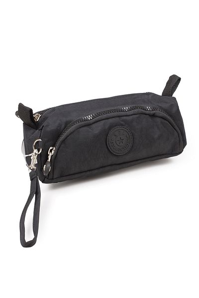 İMAKS Clinker Black 1115J - 2 Zippered Wrist Strap Mobile Phone Hand Makeup Bag Wallet Pen Holder