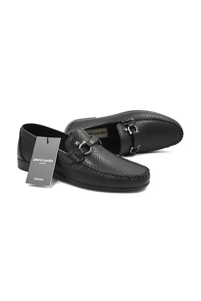 Pierre Cardin Pier Cardin 2588 - Ανδρικά παπούτσια casual loafer, γνήσιο δέρμα, ΜΑΥΡΟ
