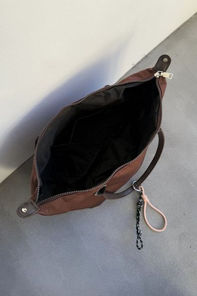 LEONAS Decorative Fancy Parachute Fabric Tote Women Hand and Shoulder Bag Thomas Bitter Coffee