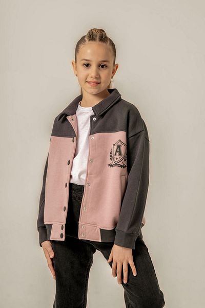 HAUSEkids 8-12 Years Amazing Team Girls Bomber Jacket - Powder