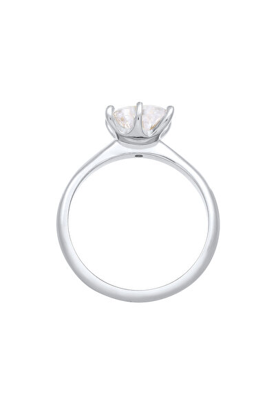 ELLI Prsten Dámské srdce Solitaire Zásnubní láska s krystalem zirkonu ze stříbra ryzosti 925