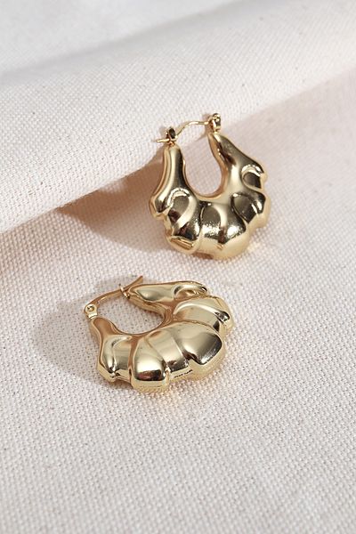 Süspüs Accessories 316L Steel Gold Color Vintage Earrings