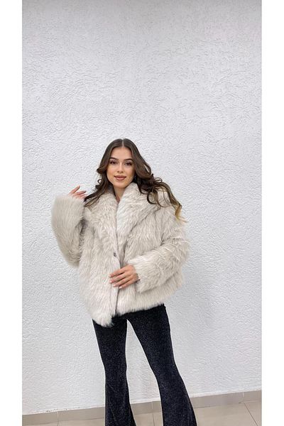 MODA Women's Premium Fur Coat with Cream Lined