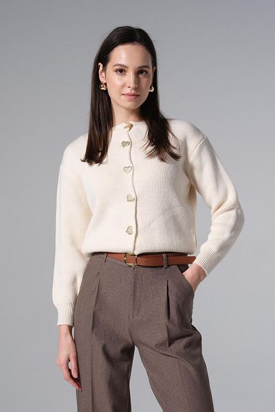 Qutu Butik 4171 Cardigan with Heart Touch