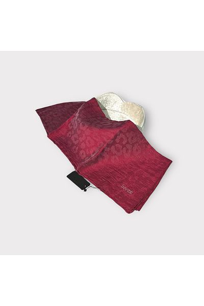 Invee 1329 Şal leopard roşu claret