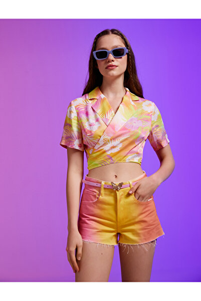 Koton Μπλούζα με φλοράλ εμπριμέ κοντό μανίκι