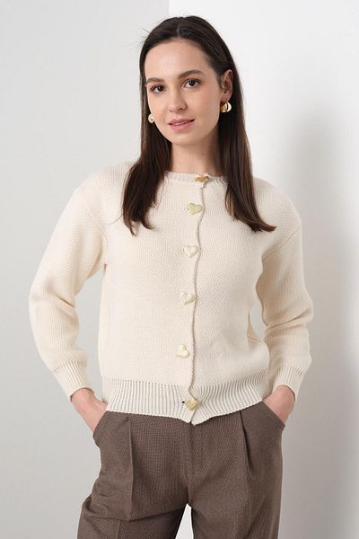 Qutu Butik 4171 Cardigan with Heart Touch