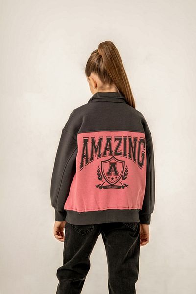 HAUSEkids Бомбер яке Amazing Team за момиче 8-12 години - коралово