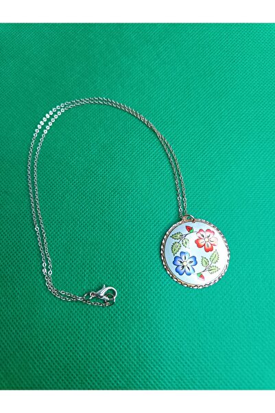 duruaccessories Bakır Kolye, Saf Bakır Usta İşi El Yapımı Şık Tasarım, (Çiçek Desenli )