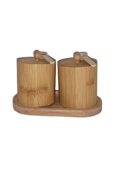 LİZYA BABY 2-Piece Luxury Spice Set with Bamboo Lid and Spoon