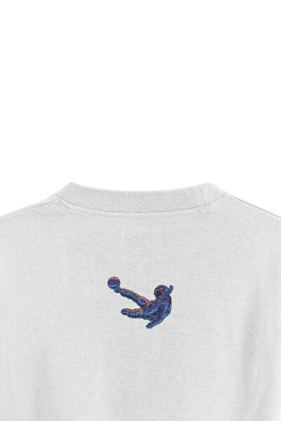 Overoz Astronaut Back Printed White Oversize T-Shirt - Unisex 1324