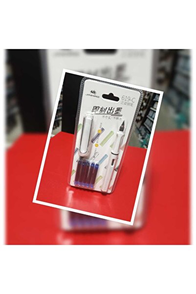 jinhao dolma kalem seti OPAK GÖVDE BEYAZ renk (F) 0,60mm uç kalem+5 kartuş se...