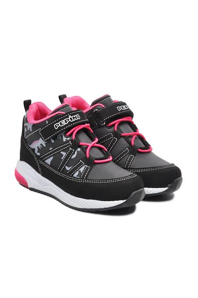 pepino Walkway Black-Fuchsia Kids Boots