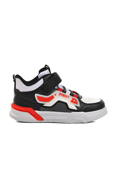 pepino Walkway Black-White-Red Children's Sports Shoes