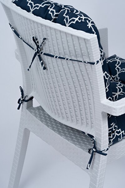 ALTINPAMUK Neva Pofidik Мозаїчна синя спинка для стільця з особливим швом і шнурівкою, 44x88 см