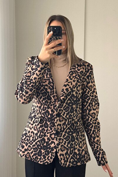 Kubos Moda Μπουφάν Leopard Pattern Blazer