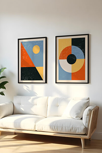 huhuli Дървена картина с черна рамка, комплект от 2 броя Huhu10