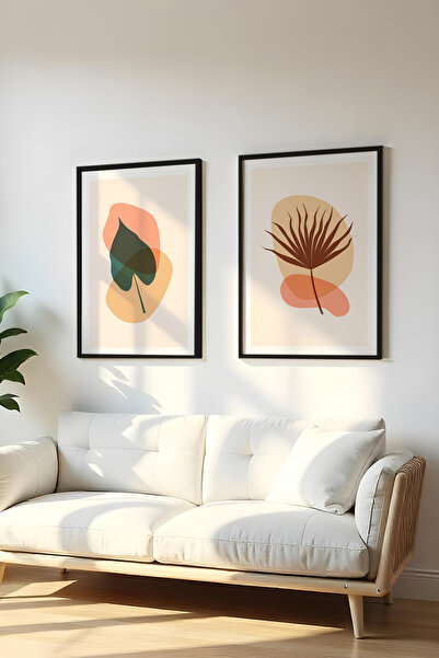 huhuli Ξύλινο Μαύρο Σετ Πίνακα 2 Τεμαχίων με Πλαίσιο Huhu37