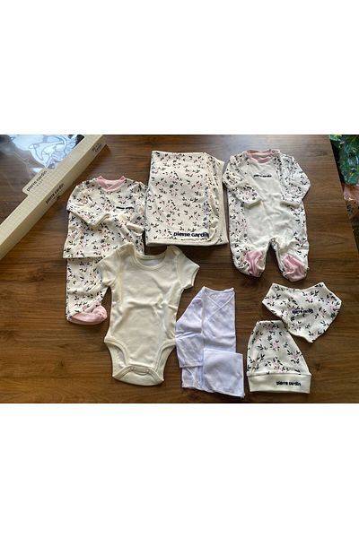 Pierre Cardin Newborn Patterned 100% Cotton 10 Piece Hospital Discharge Set - Boxed